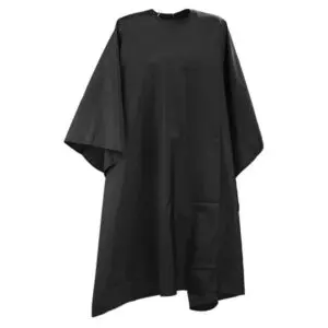 Wako Crinkle Cape With Buttons Black